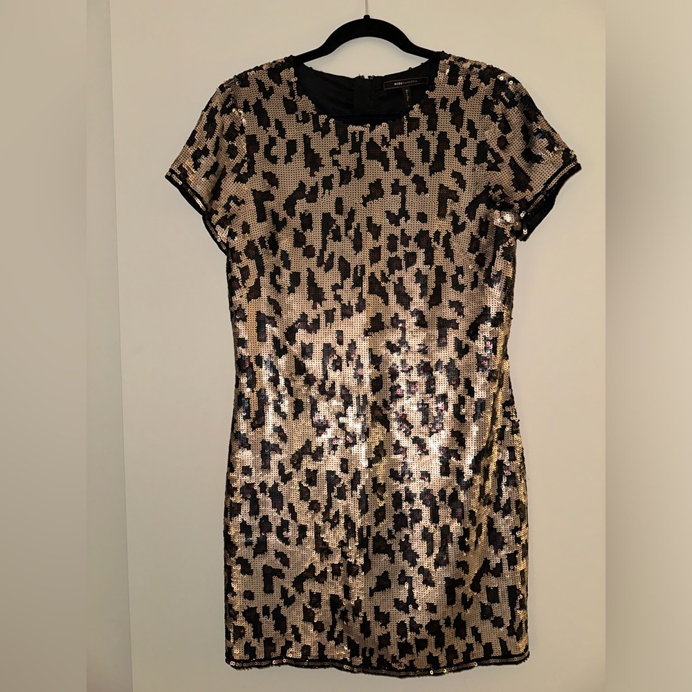 Sequin Leopard Print Dress